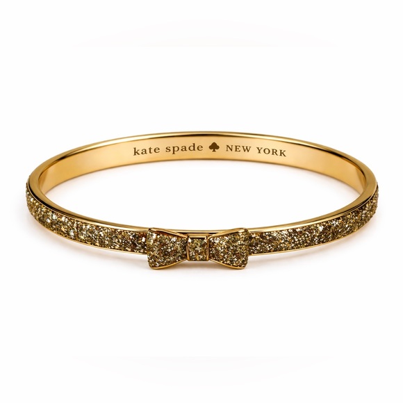 kate spade Jewelry - Kate Spade Moon River Gold Glitter Bow Bangle